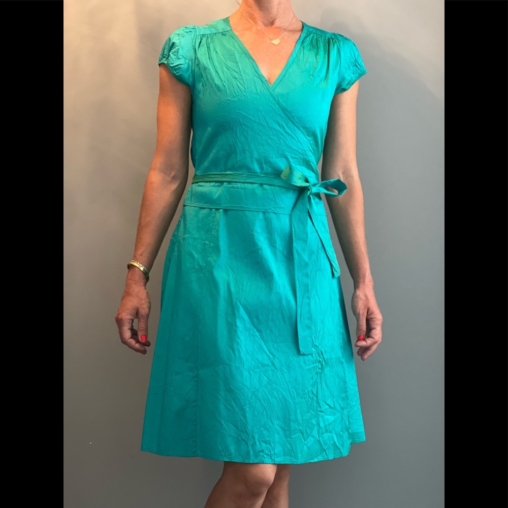 Calypso St. Barth stunning gem green wrap dress. Size XS. 100% silk.